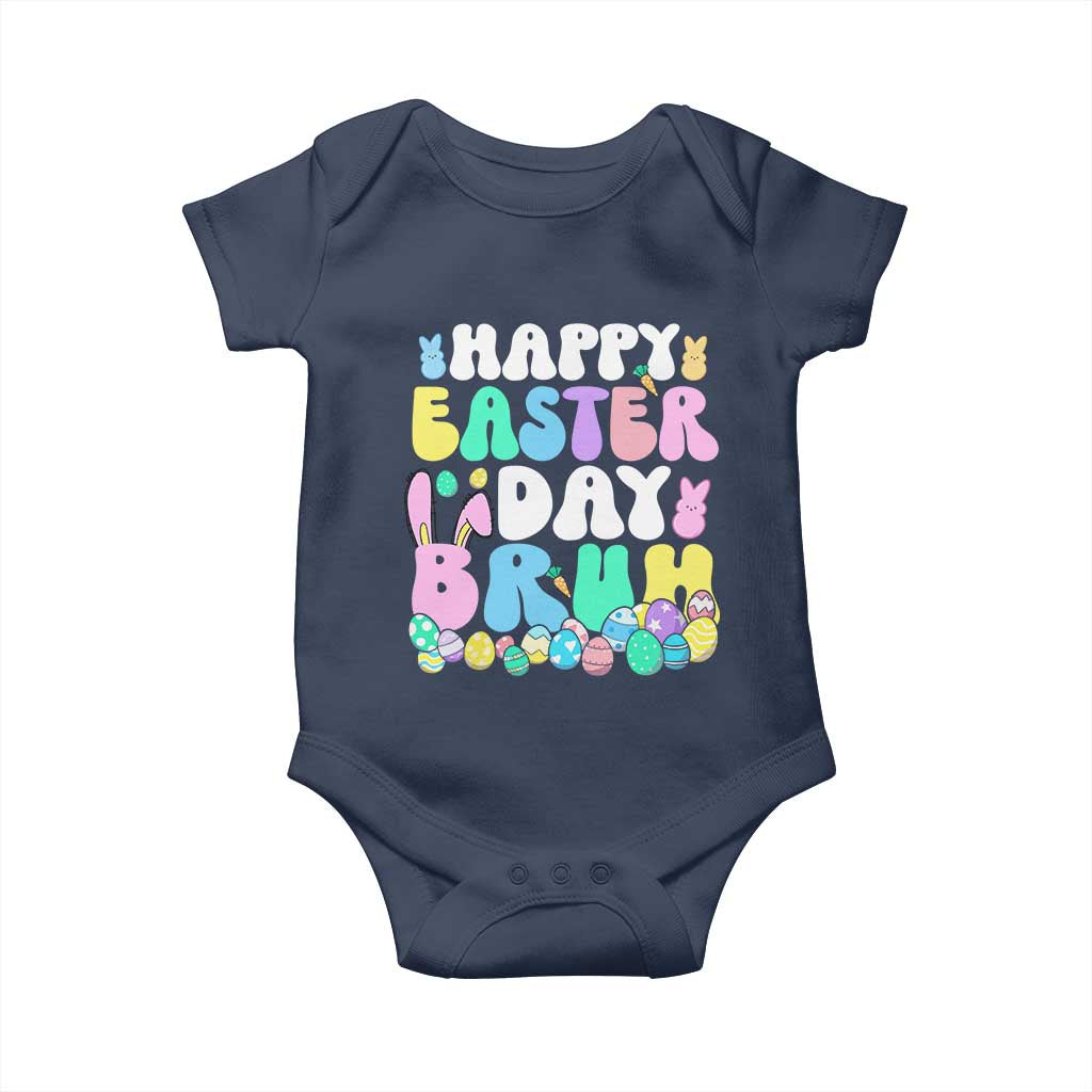 Bruh Easter Baby Onesie Teens Boys Kids Cute Bunny Eggs TS10 Navy Print Your Wear
