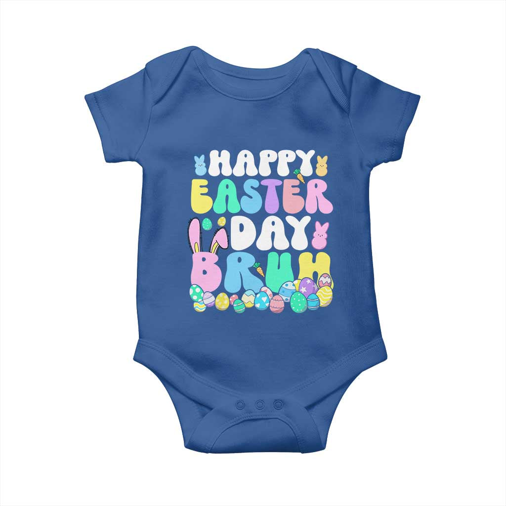 Bruh Easter Baby Onesie Teens Boys Kids Cute Bunny Eggs TS10 Royal Blue Print Your Wear