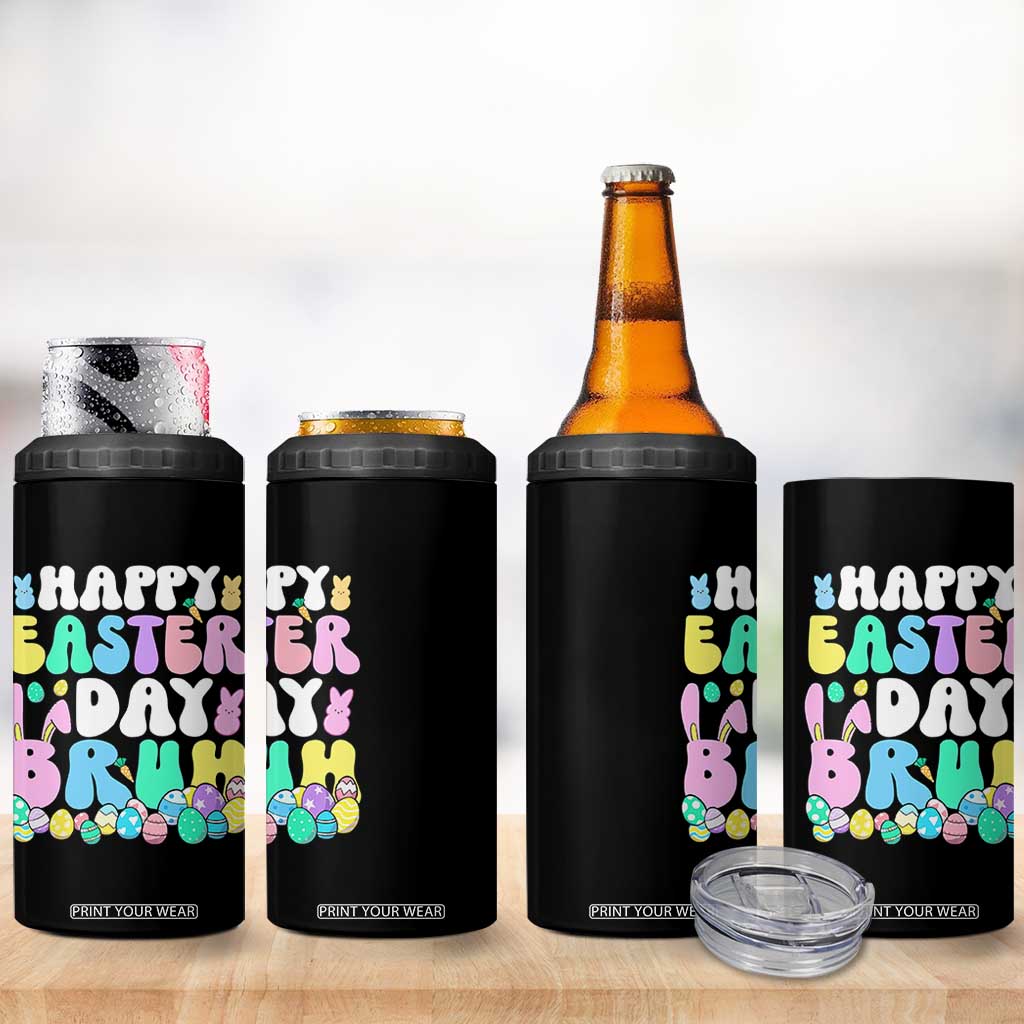 Bruh Easter 4 in 1 Can Cooler Tumbler Teens Boys Kids Cute Bunny Eggs TS10 Print Your Wear