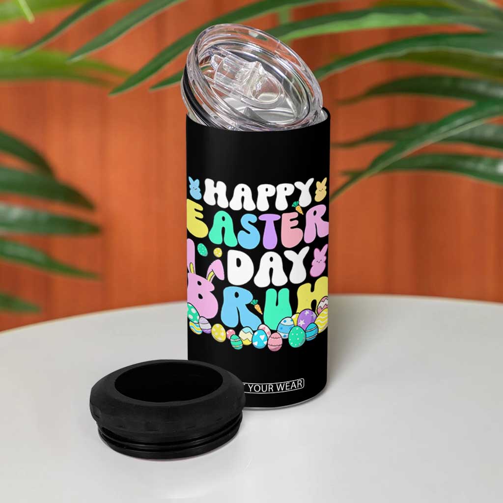Bruh Easter 4 in 1 Can Cooler Tumbler Teens Boys Kids Cute Bunny Eggs TS10 Print Your Wear