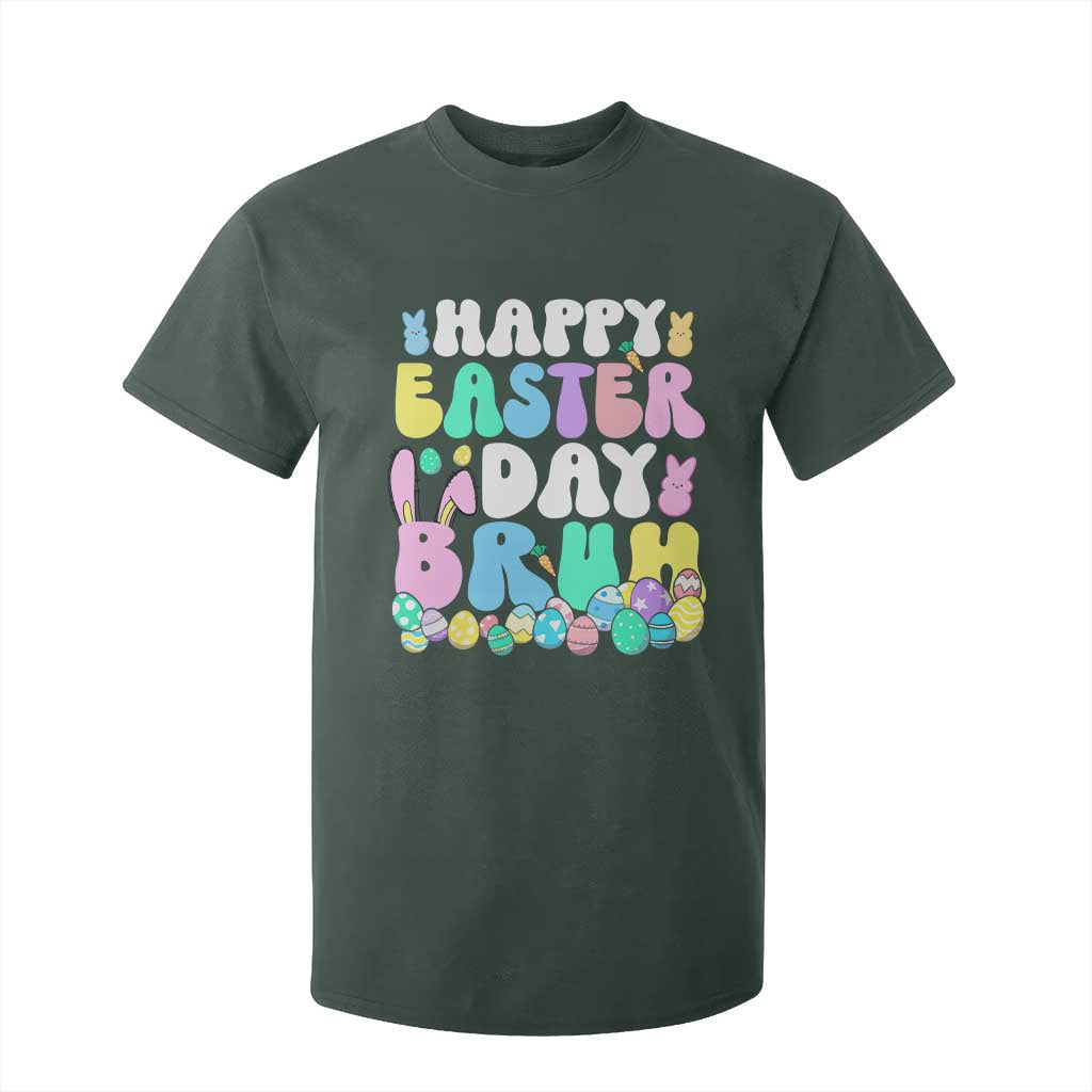 Bruh Easter T Shirt For Kid Teens Boys Kids Cute Bunny Eggs TS10 Dark Forest Green Print Your Wear