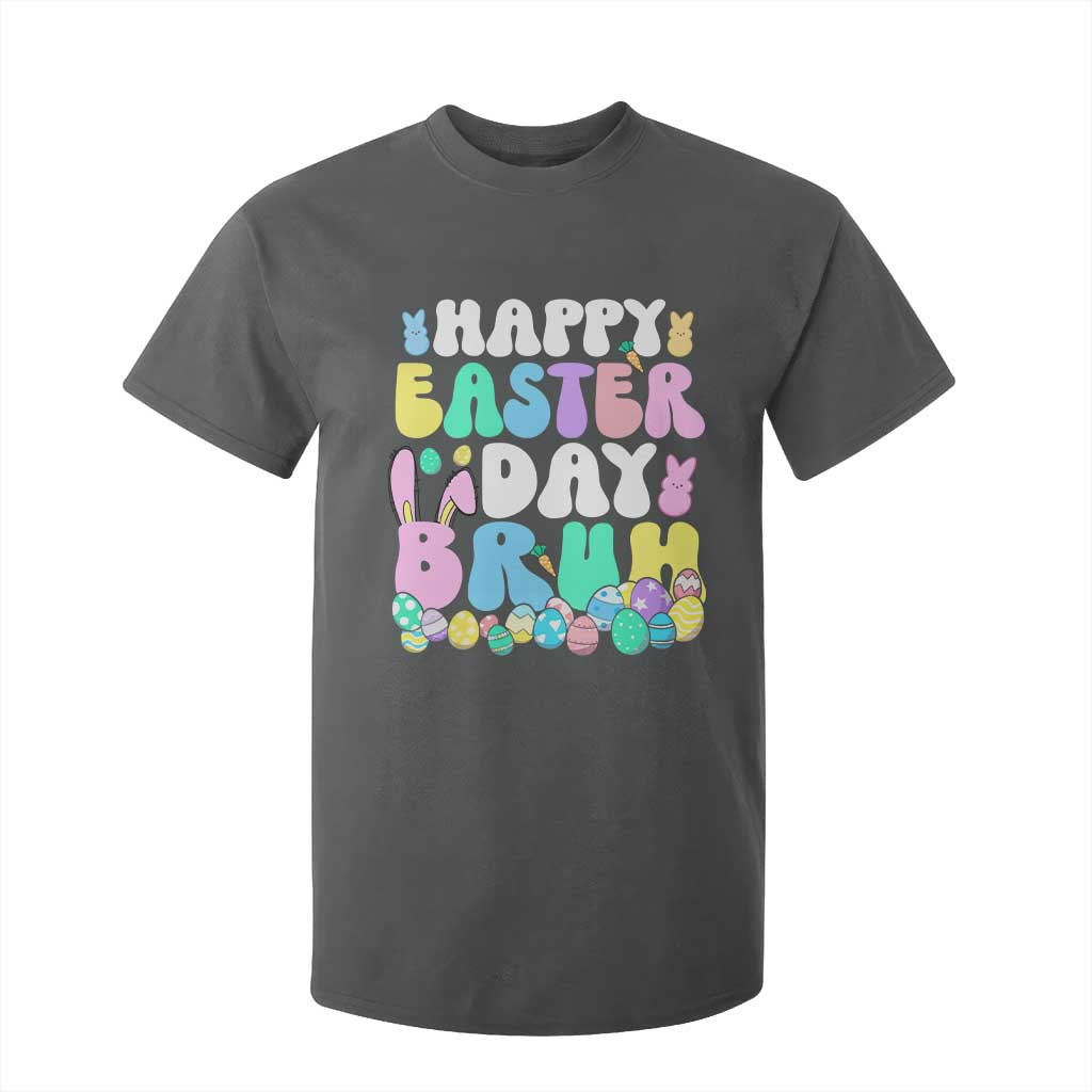 Bruh Easter T Shirt For Kid Teens Boys Kids Cute Bunny Eggs TS10 Dark Heather Print Your Wear