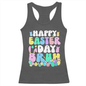 Bruh Easter Racerback Tank Top Teens Boys Kids Cute Bunny Eggs TS10 Dark Heather Print Your Wear