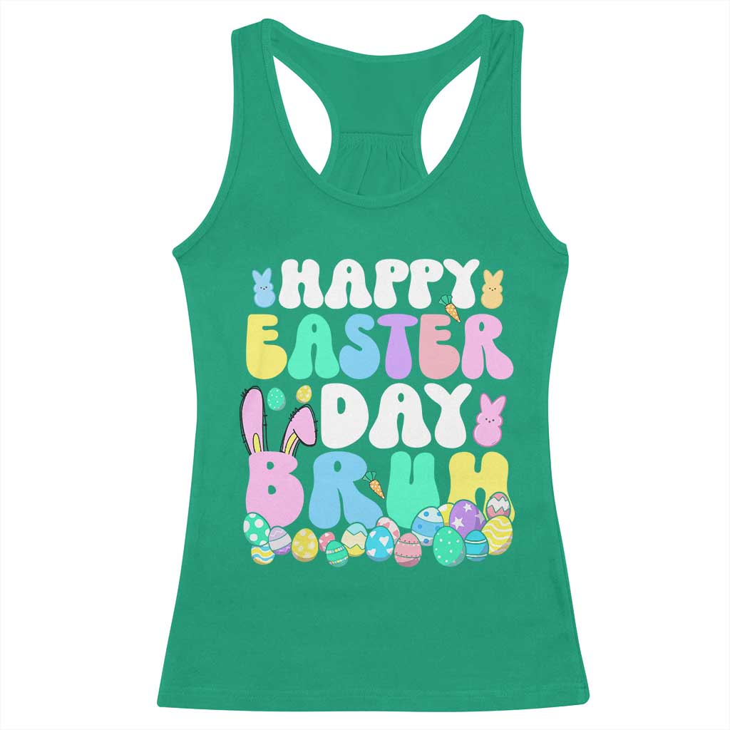 Bruh Easter Racerback Tank Top Teens Boys Kids Cute Bunny Eggs TS10 Irish Green Print Your Wear