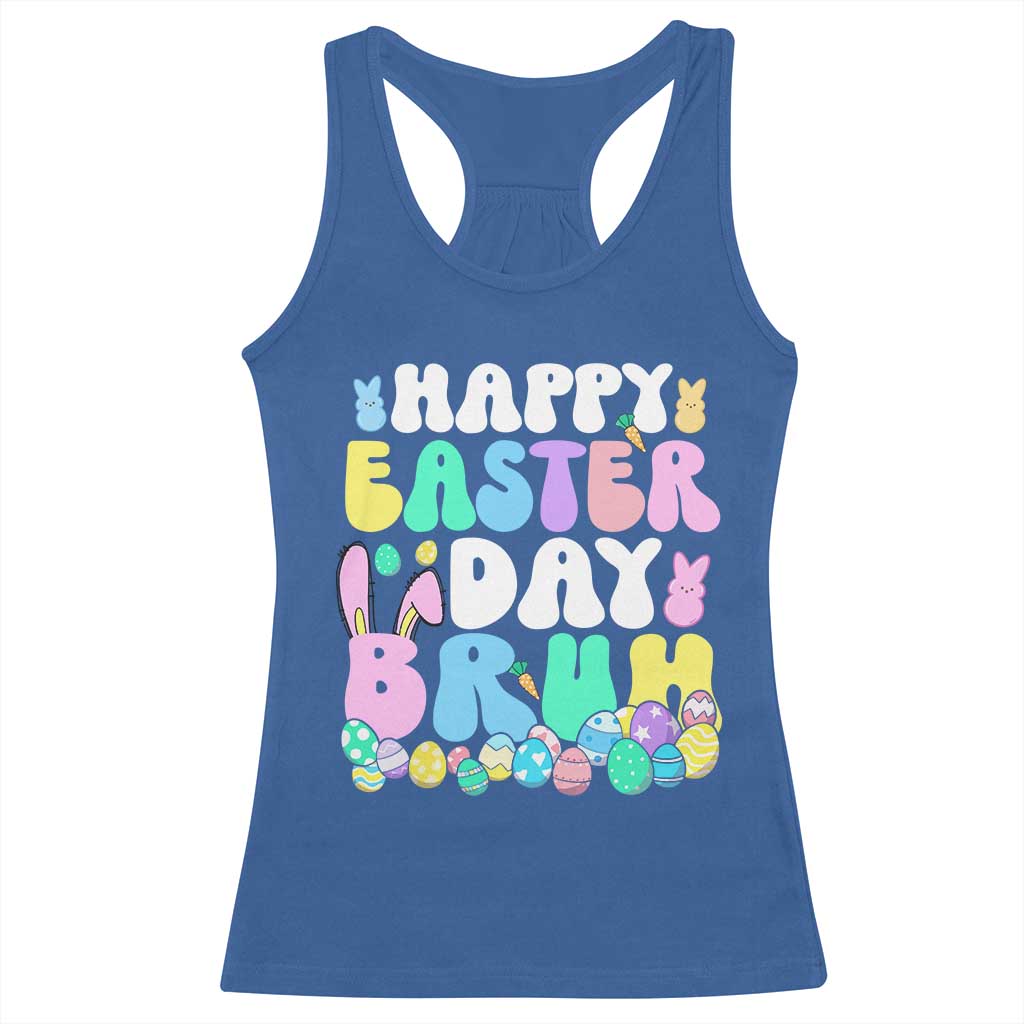 Bruh Easter Racerback Tank Top Teens Boys Kids Cute Bunny Eggs TS10 Royal Blue Print Your Wear