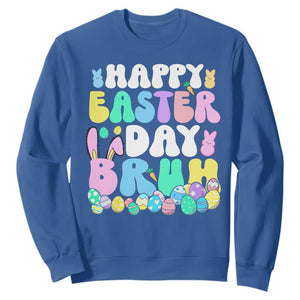 Bruh Easter Sweatshirt Teens Boys Kids Cute Bunny Eggs TS10 Royal Blue Print Your Wear