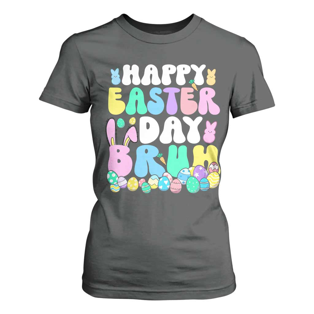 Bruh Easter T Shirt For Women Teens Boys Kids Cute Bunny Eggs TS10 Dark Heather Print Your Wear