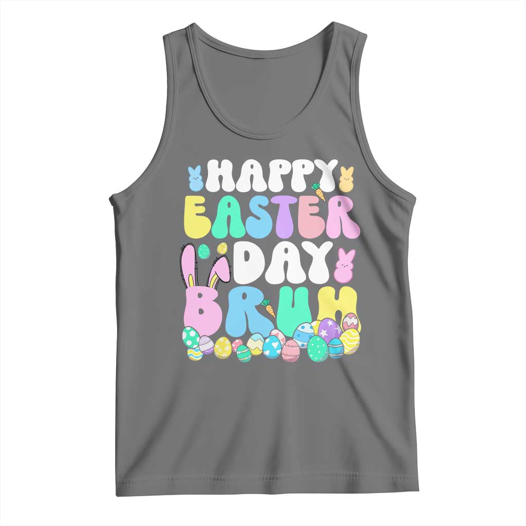 Bruh Easter Tank Top Teens Boys Kids Cute Bunny Eggs TS10 Black Heather Print Your Wear