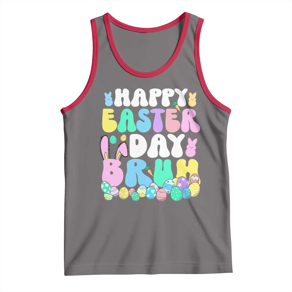 Bruh Easter Tank Top Teens Boys Kids Cute Bunny Eggs TS10 Deep Heather Red Print Your Wear
