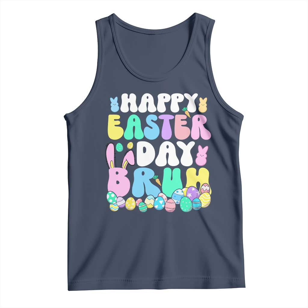 Bruh Easter Tank Top Teens Boys Kids Cute Bunny Eggs TS10 Navy Print Your Wear