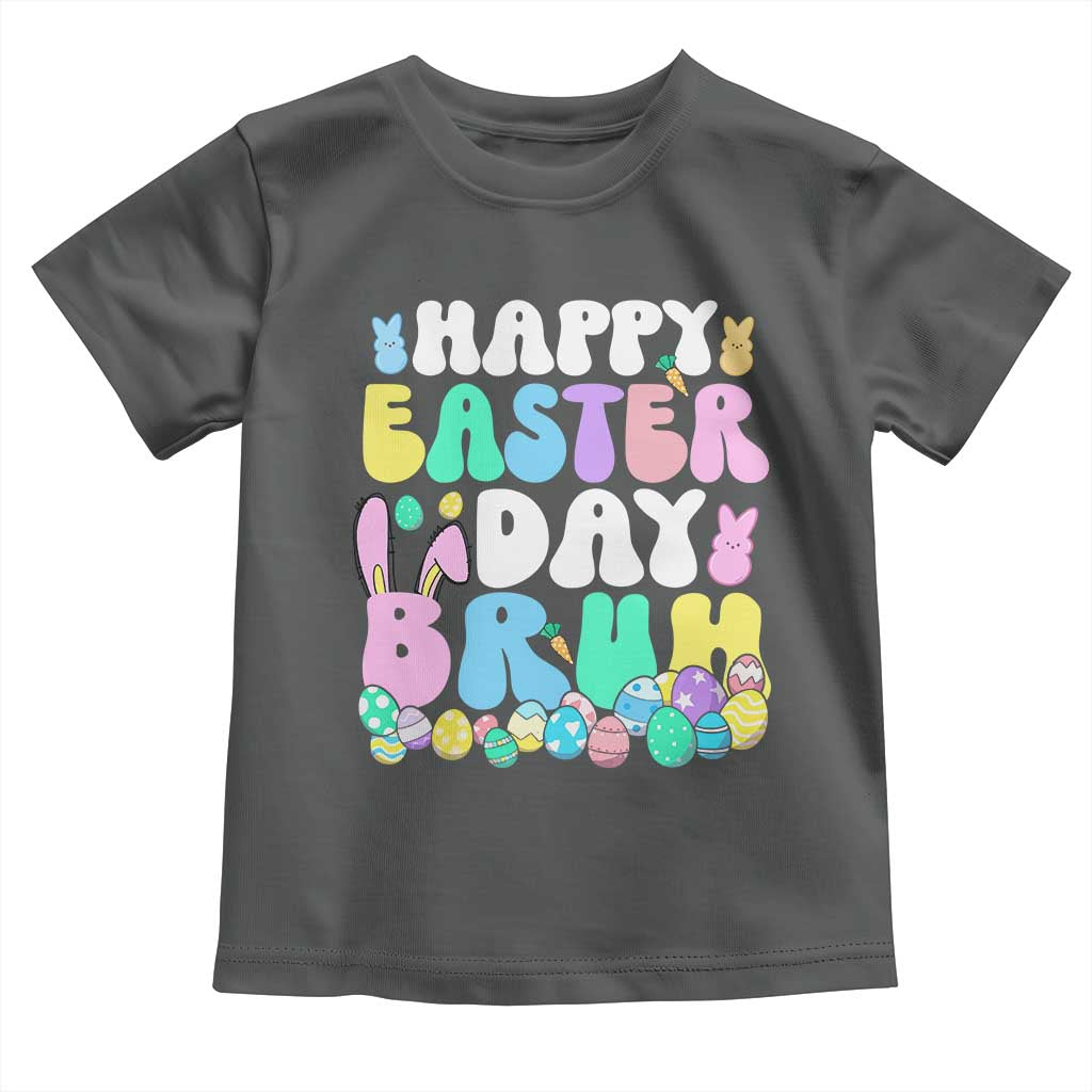 Bruh Easter Toddler T Shirt Teens Boys Kids Cute Bunny Eggs TS10 Dark Heather Print Your Wear