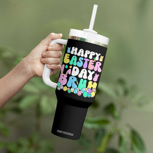 Bruh Easter Tumbler With Handle Teens Boys Kids Cute Bunny Eggs TS10 Print Your Wear