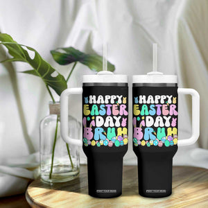 Bruh Easter Tumbler With Handle Teens Boys Kids Cute Bunny Eggs TS10 Print Your Wear