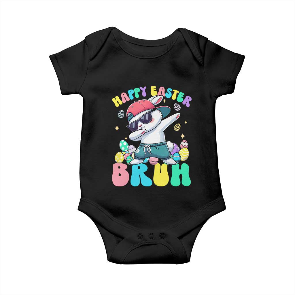 Bruh Easter Baby Onesie Funny Bunny Dab Rabbit Dance TS10 Black Print Your Wear