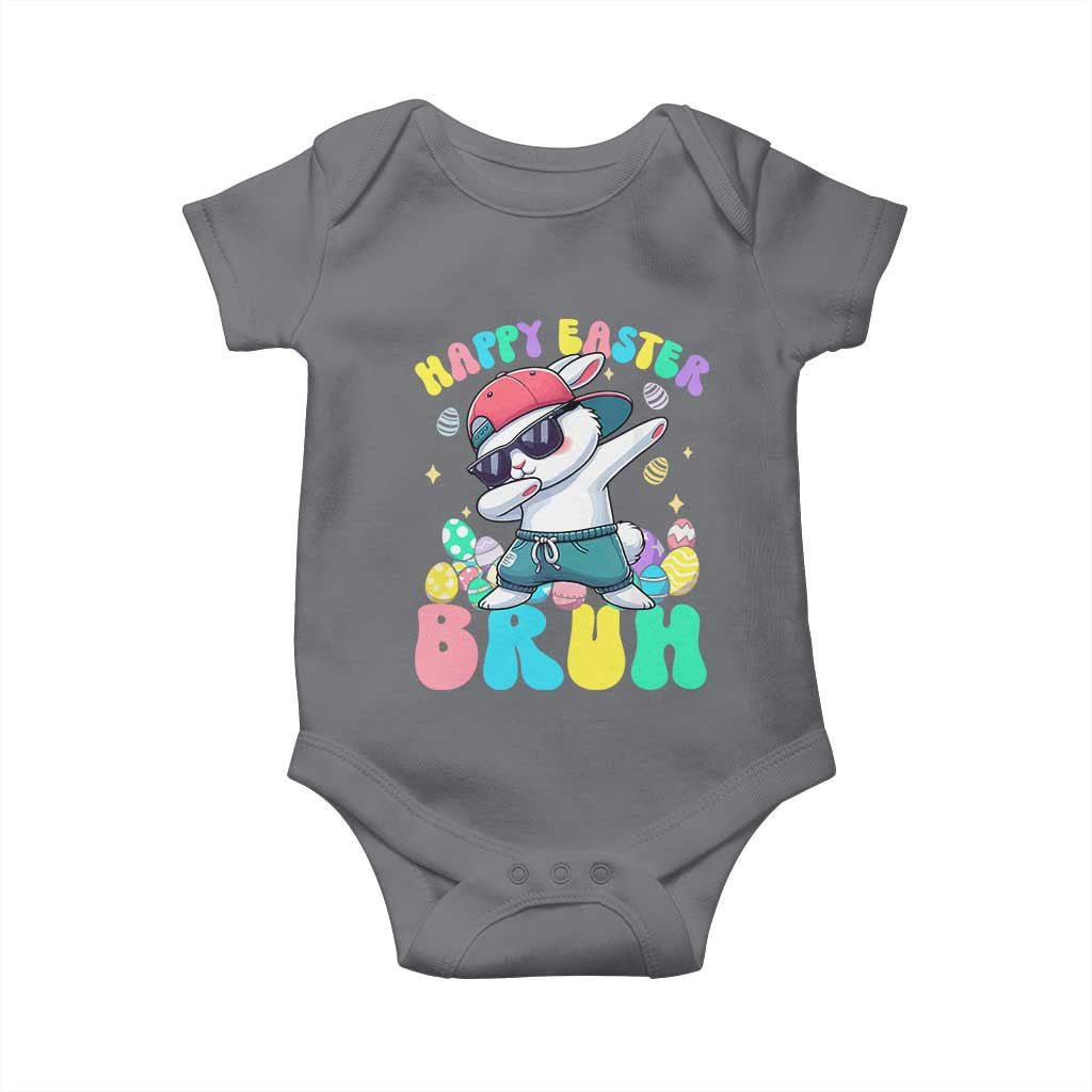 Bruh Easter Baby Onesie Funny Bunny Dab Rabbit Dance TS10 Charcoal Print Your Wear
