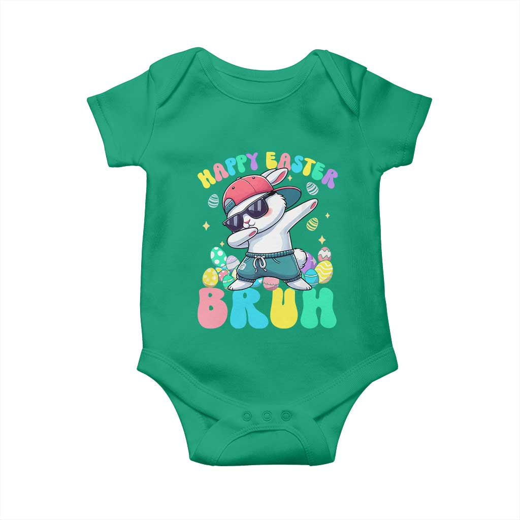 Bruh Easter Baby Onesie Funny Bunny Dab Rabbit Dance TS10 Irish Green Print Your Wear