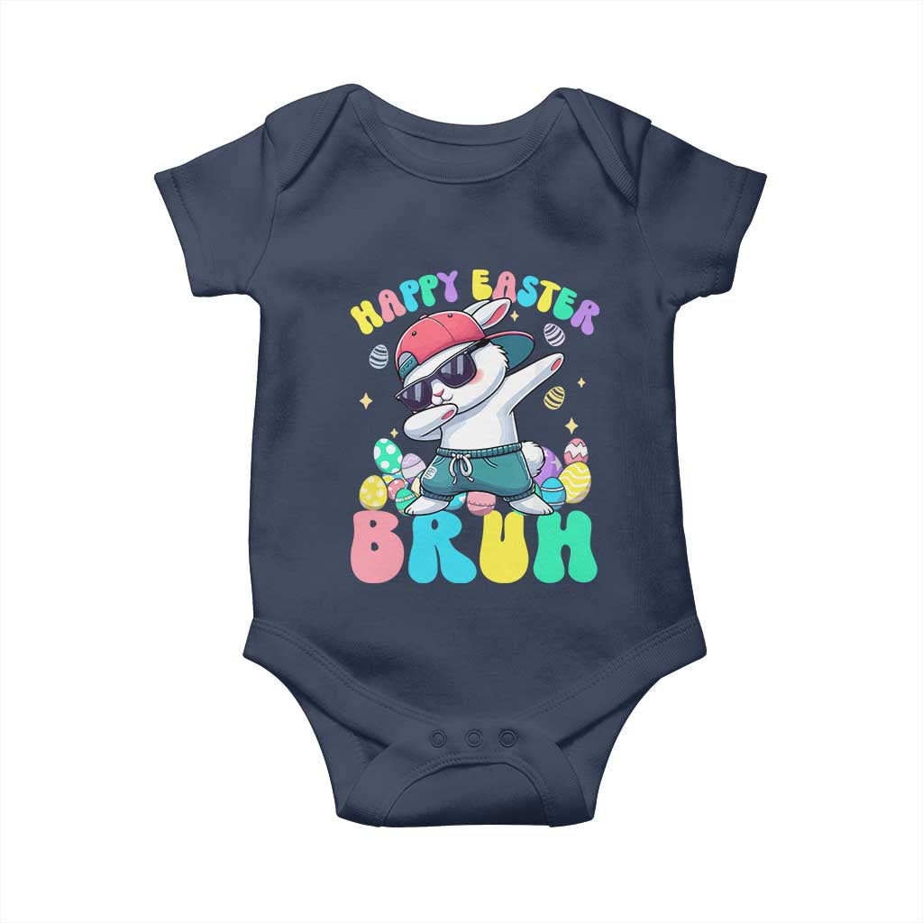 Bruh Easter Baby Onesie Funny Bunny Dab Rabbit Dance TS10 Navy Print Your Wear