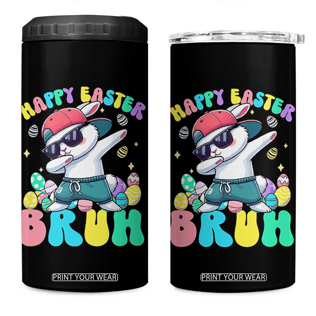 Bruh Easter 4 in 1 Can Cooler Tumbler Funny Bunny Dab Rabbit Dance TS10 One Size: 16 oz Black Print Your Wear