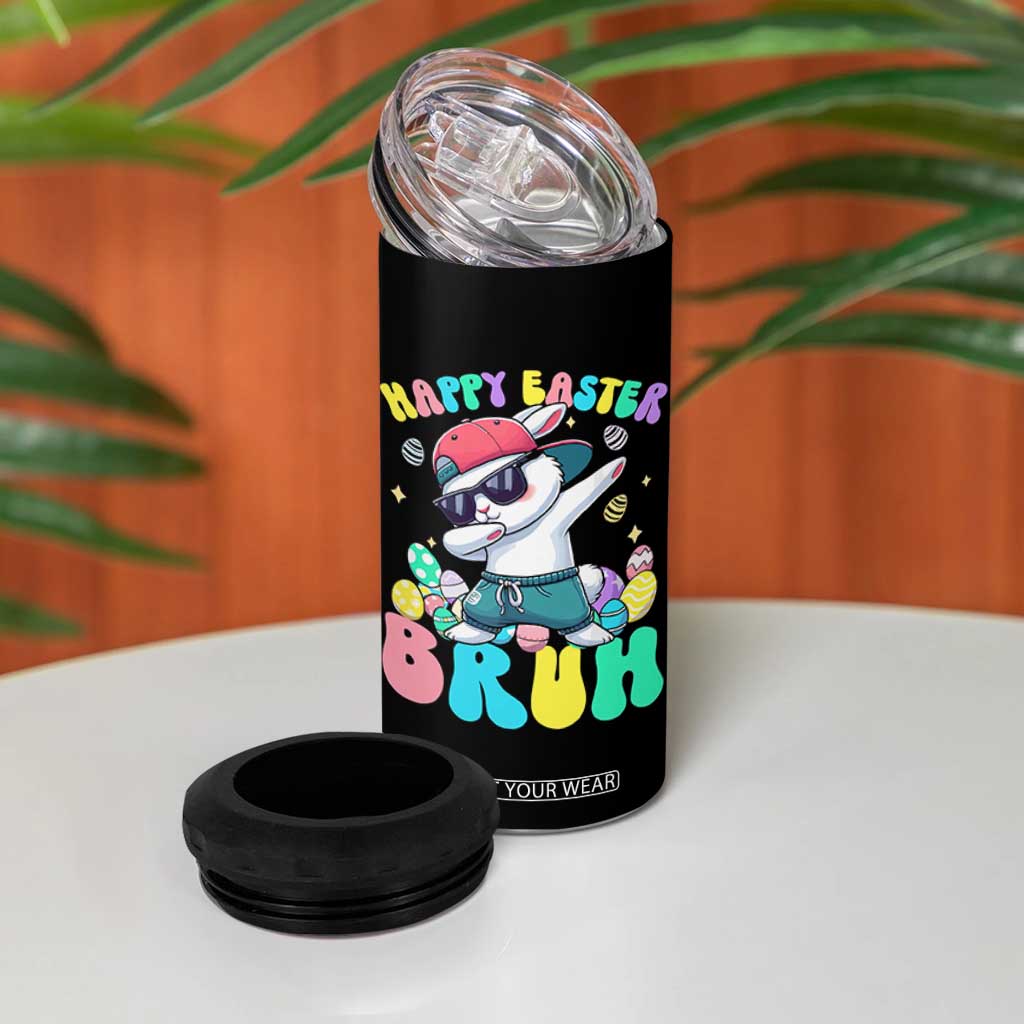 Bruh Easter 4 in 1 Can Cooler Tumbler Funny Bunny Dab Rabbit Dance TS10 Print Your Wear