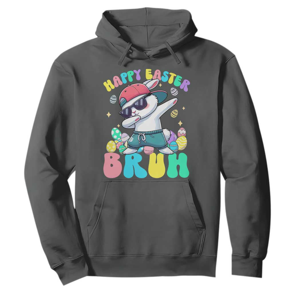 Bruh Easter Hoodie Funny Bunny Dab Rabbit Dance TS10 Dark Heather Print Your Wear