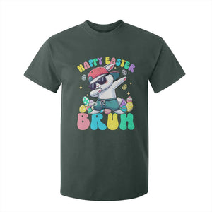 Bruh Easter T Shirt For Kid Funny Bunny Dab Rabbit Dance TS10 Dark Forest Green Print Your Wear