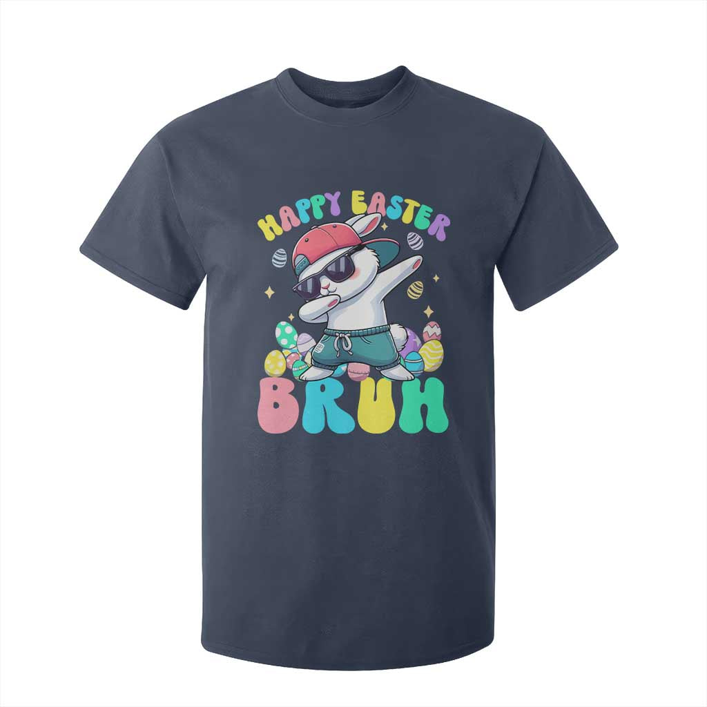 Bruh Easter T Shirt For Kid Funny Bunny Dab Rabbit Dance TS10 Navy Print Your Wear