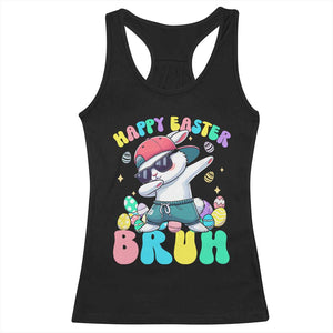 Bruh Easter Racerback Tank Top Funny Bunny Dab Rabbit Dance TS10 Black Print Your Wear