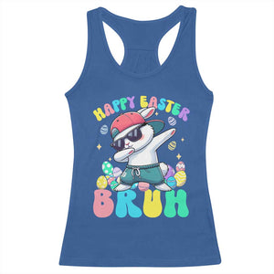 Bruh Easter Racerback Tank Top Funny Bunny Dab Rabbit Dance TS10 Royal Blue Print Your Wear