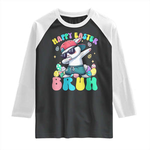 Bruh Easter Raglan Shirt Funny Bunny Dab Rabbit Dance TS10 Black White Print Your Wear