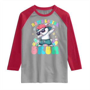 Bruh Easter Raglan Shirt Funny Bunny Dab Rabbit Dance TS10 Sport Gray Red Print Your Wear