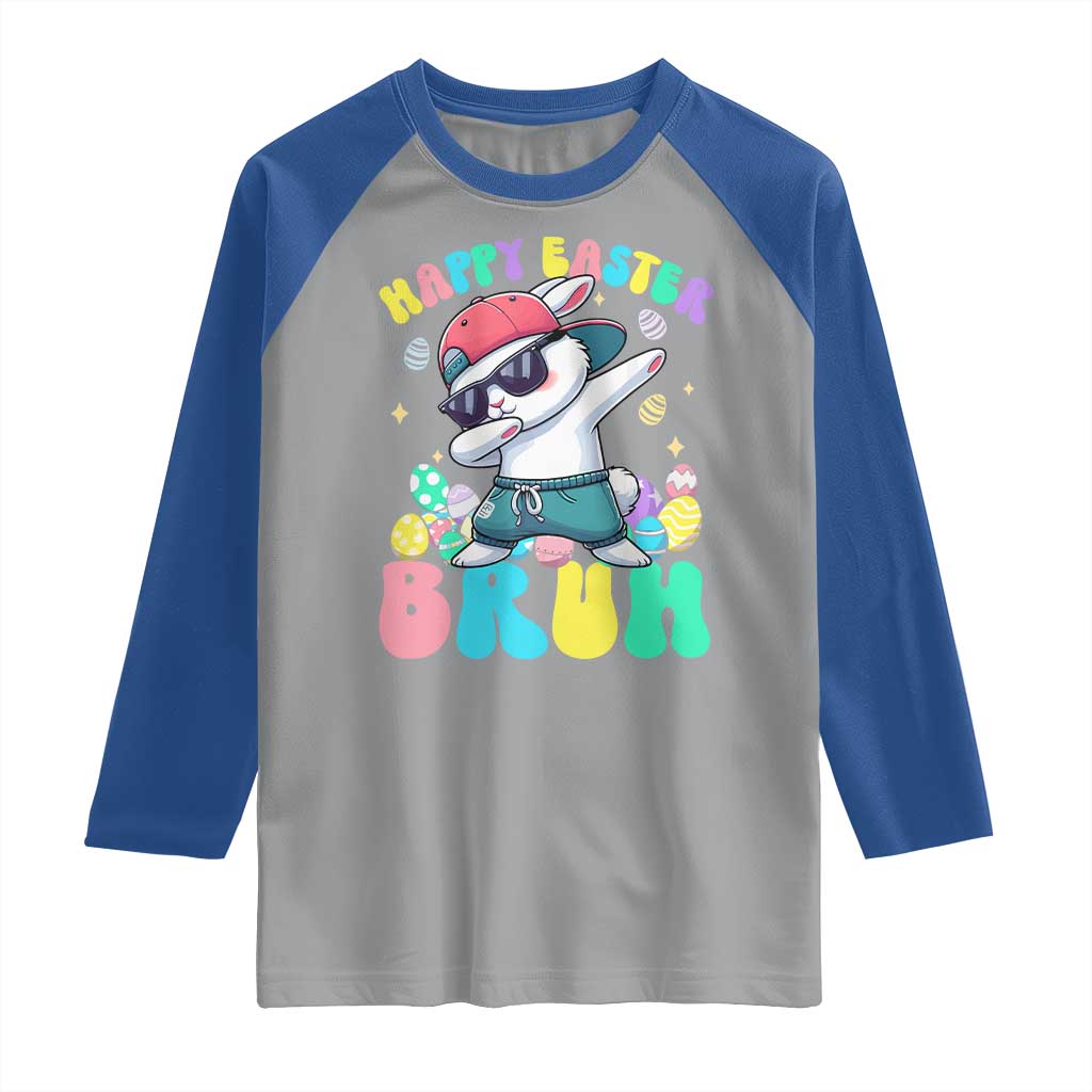 Bruh Easter Raglan Shirt Funny Bunny Dab Rabbit Dance TS10 Sport Gray Royal Print Your Wear