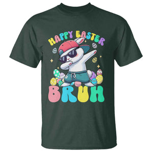 Bruh Easter T Shirt Funny Bunny Dab Rabbit Dance TS10 Dark Forest Green Print Your Wear