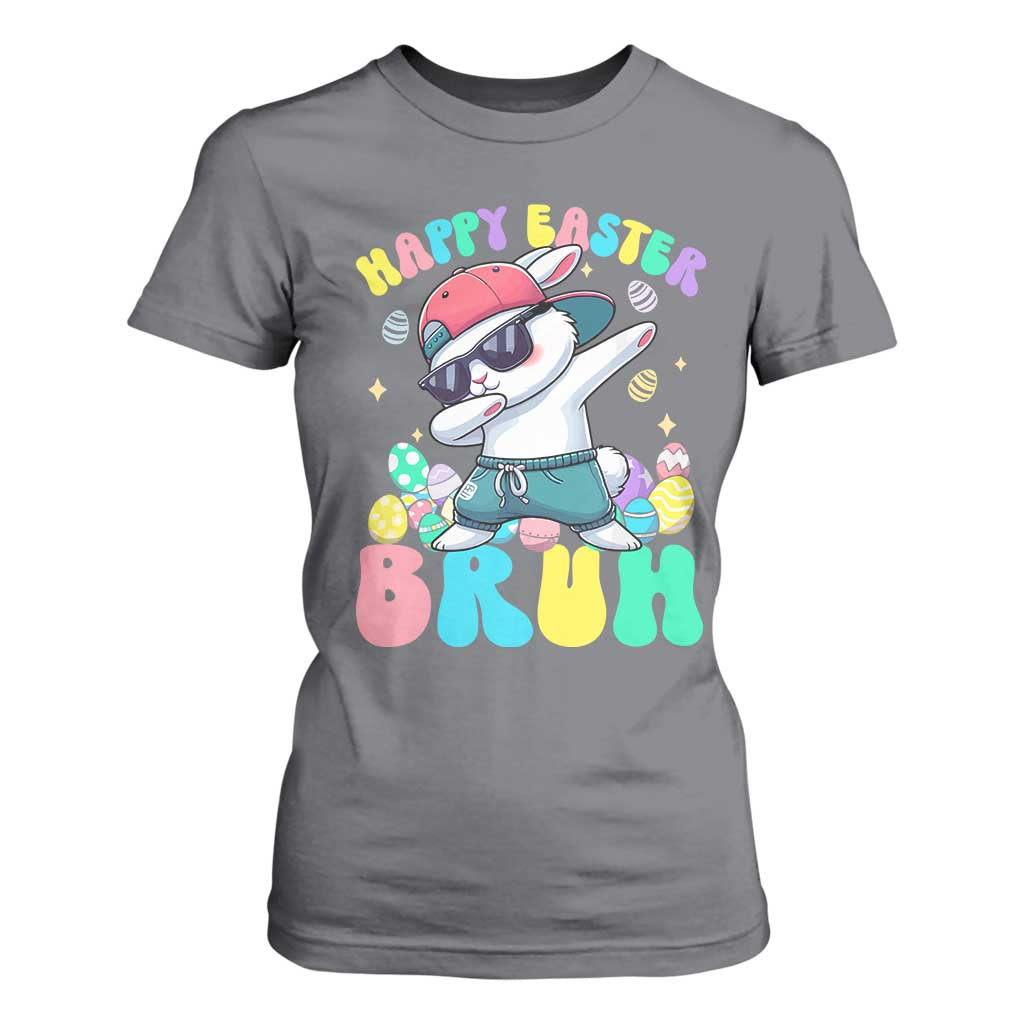 Bruh Easter T Shirt For Women Funny Bunny Dab Rabbit Dance TS10 Charcoal Print Your Wear