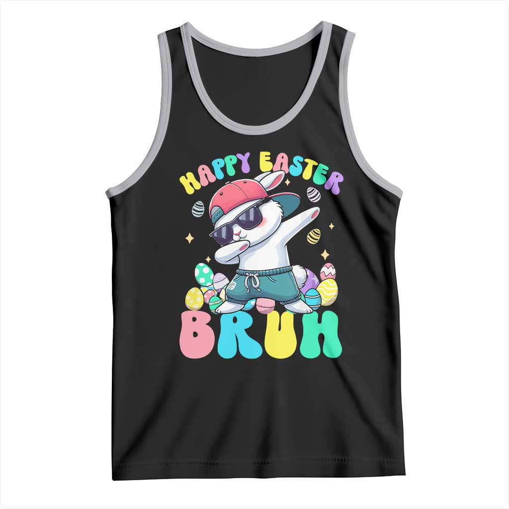 Bruh Easter Tank Top Funny Bunny Dab Rabbit Dance TS10 Black Athletic Heather Print Your Wear