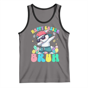Bruh Easter Tank Top Funny Bunny Dab Rabbit Dance TS10 Deep Heather Black Print Your Wear