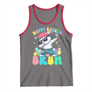 Bruh Easter Tank Top Funny Bunny Dab Rabbit Dance TS10 Deep Heather Red Print Your Wear