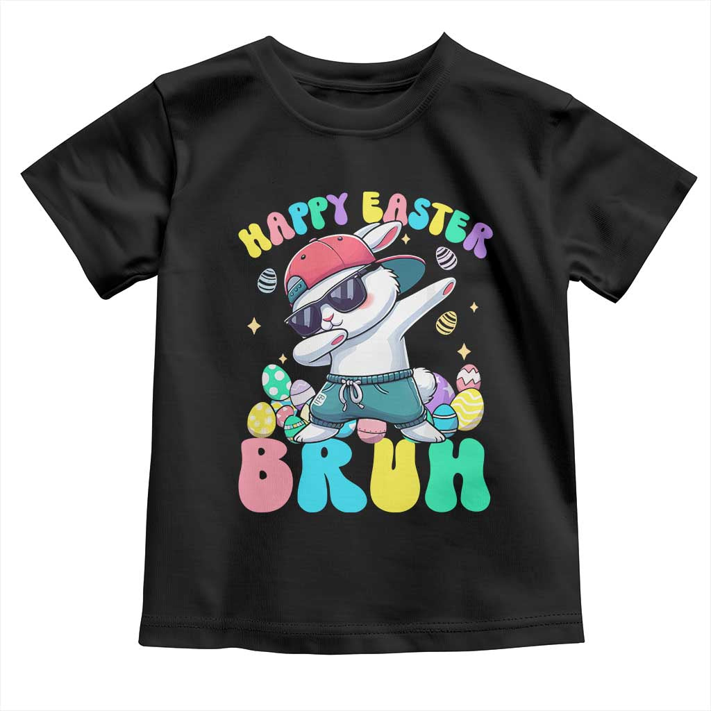 Bruh Easter Toddler T Shirt Funny Bunny Dab Rabbit Dance TS10 Black Print Your Wear