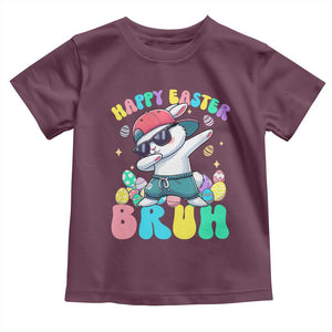 Bruh Easter Toddler T Shirt Funny Bunny Dab Rabbit Dance TS10 Maroon Print Your Wear