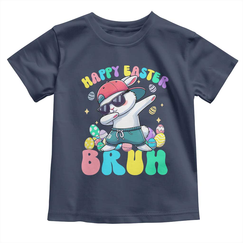 Bruh Easter Toddler T Shirt Funny Bunny Dab Rabbit Dance TS10 Navy Print Your Wear