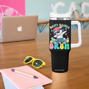 Bruh Easter Tumbler With Handle Funny Bunny Dab Rabbit Dance TS10 Print Your Wear
