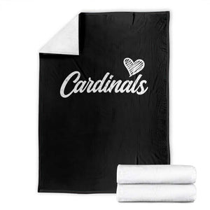 Cardinal Lovers Throw Blanket Vintage Script Heart Graphic TS10 Black Print Your Wear