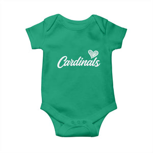 Cardinal Lovers Baby Onesie Vintage Script Heart Graphic TS10 Irish Green Print Your Wear