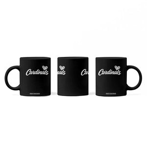 Cardinal Lovers Coffee Mug Vintage Script Heart Graphic TS10 Print Your Wear