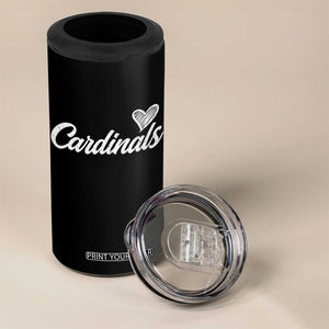 Cardinal Lovers 4 in 1 Can Cooler Tumbler Vintage Script Heart Graphic TS10 Print Your Wear