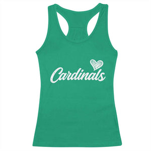 Cardinal Lovers Racerback Tank Top Vintage Script Heart Graphic TS10 Irish Green Print Your Wear