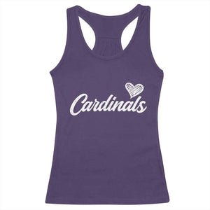 Cardinal Lovers Racerback Tank Top Vintage Script Heart Graphic TS10 Purple Print Your Wear