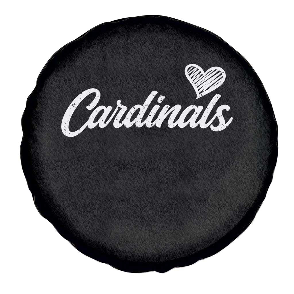 Cardinal Lovers Spare Tire Cover Vintage Script Heart Graphic TS10 Print Your Wear