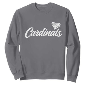 Cardinal Lovers Sweatshirt Vintage Script Heart Graphic TS10 Charcoal Print Your Wear