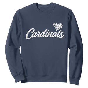 Cardinal Lovers Sweatshirt Vintage Script Heart Graphic TS10 Navy Print Your Wear