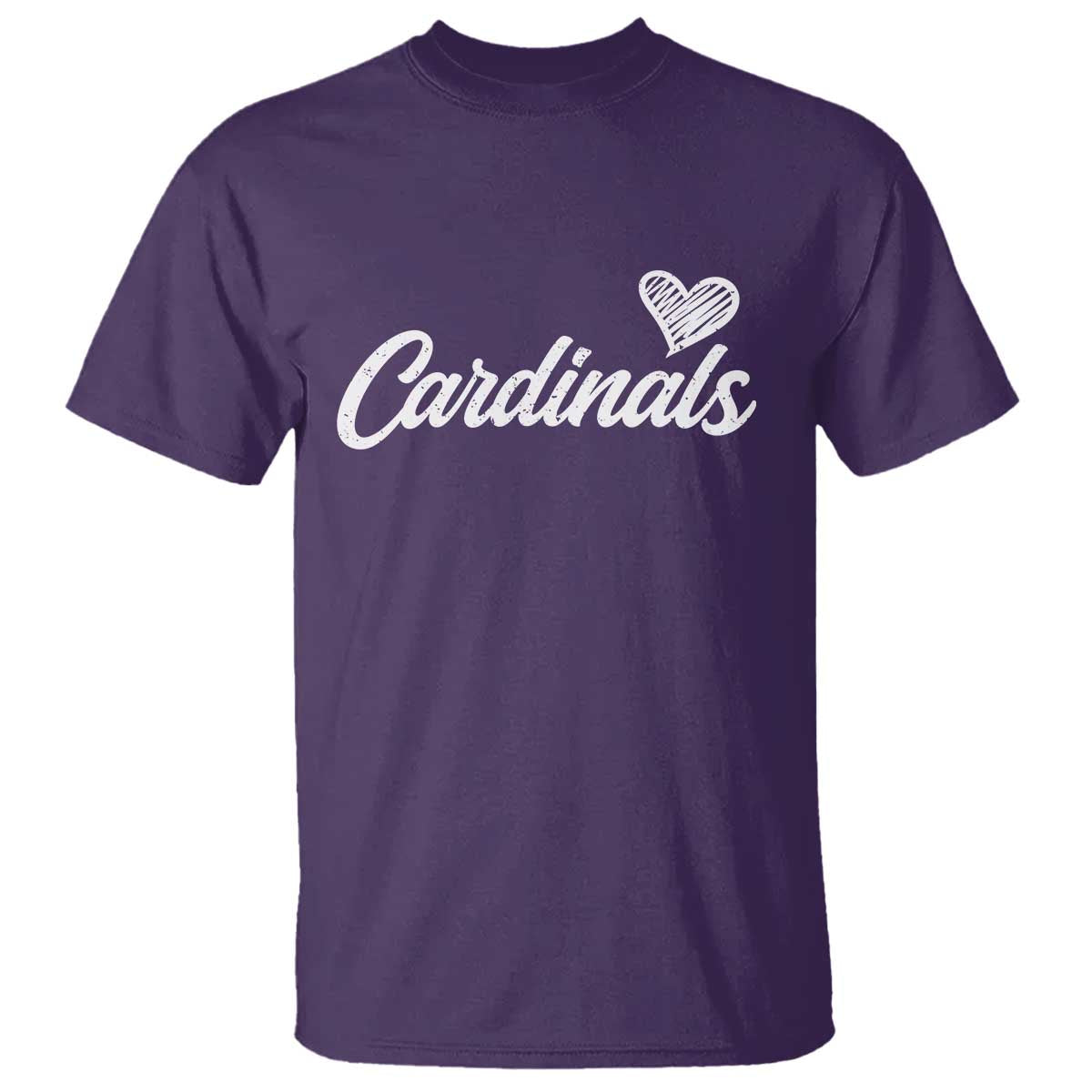Cardinal Lovers T Shirt Vintage Script Heart Graphic TS10 Purple Print Your Wear